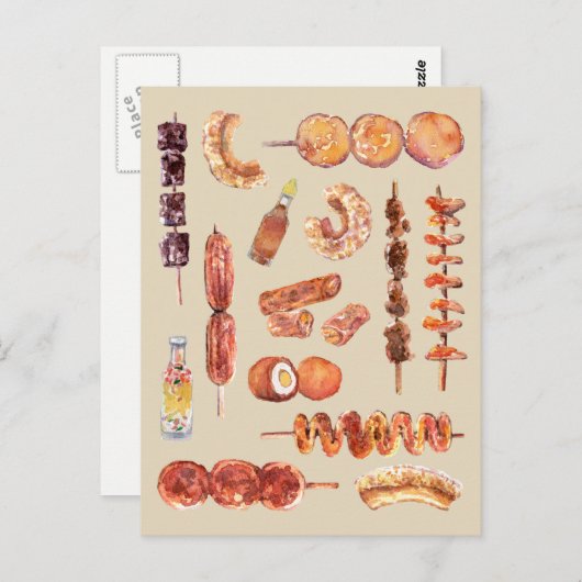 フィリピン通りフードインウォーター色フィリピン人 ポストカード (正面/裏面)