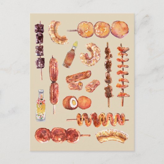 フィリピン通りフードインウォーター色フィリピン人 ポストカード (正面)