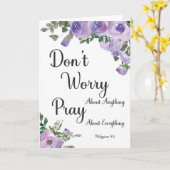 フィリピン4:6聖書詩紫水彩 カード (黄色い花)