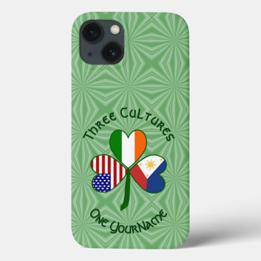 フィリピン・アイリッシュ・アメリカン・フラッグス・シャムロックがパーソナライズ Case-Mate iPhoneケース (裏面)