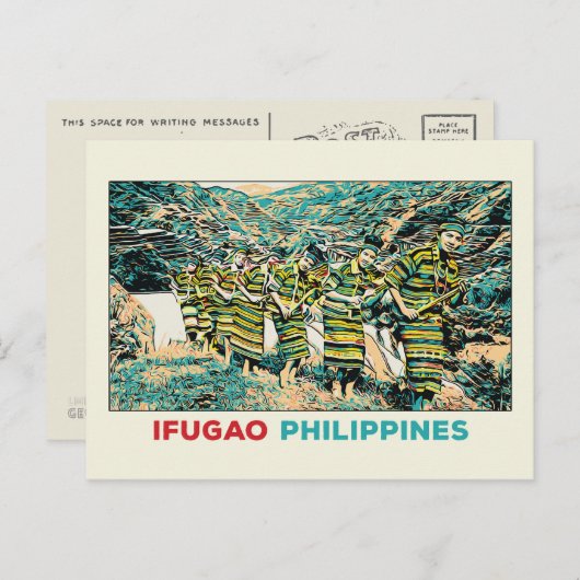 フィリピン、イフガオの人々Cordillera Central ポストカード (正面/裏面)