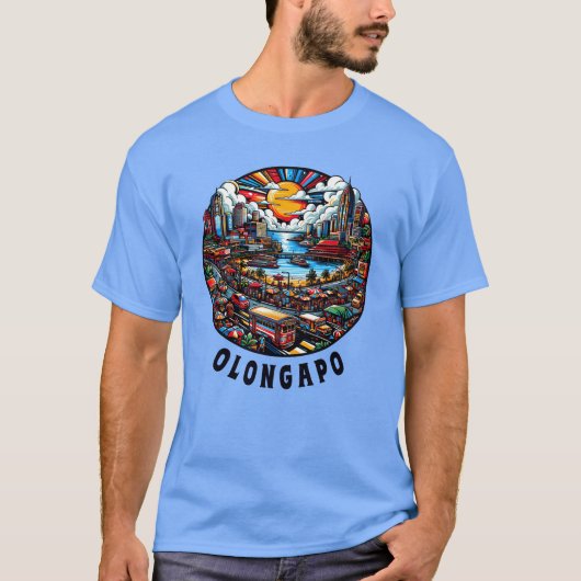 フィリピン+オロンガポ+市街地+スカイライン+友達 Tシャツ (正面)