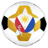 フィリピン・サッカー・金ゴールド国旗 サッカーボール (回転)