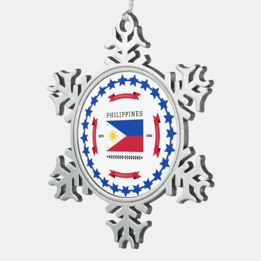 フィリピン スノーフレークピューターオーナメント (右)