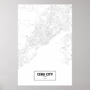 フィリピン・セブ市(黒・白) ポスター