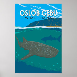 フィリピン セブ オスロブ ホエールシャーク 旅行 ヴィンテージ ポスター