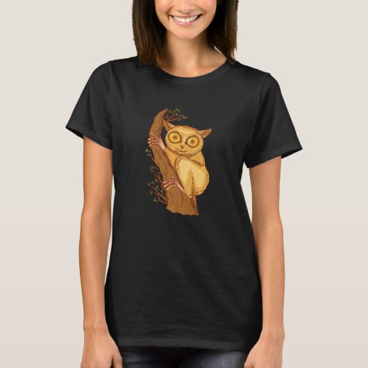 フィリピン・ターザー ボホール島 メガネザル 顔 サル Tシャツ (正面)