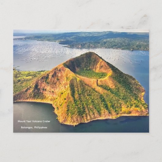 フィリピン タール火山のクレーター ポストカード (正面)