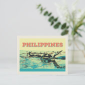 フィリピン、ビサヤ諸島の魚釣りシーン ポストカード (スタンド正面)