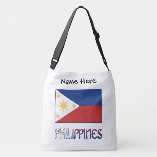 フィリピン・フィリピン国旗と君の名 クロスボディバッグ (裏面)