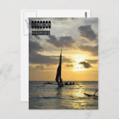 フィリピン,ボラカイの夕日 ポストカード (正面/裏面)