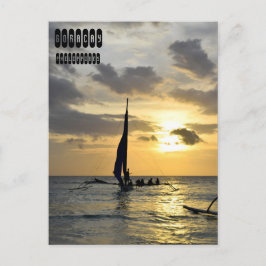 フィリピン，ボラカイの夕日 ポストカード