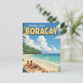フィリピン ボラカイ島からのご挨拶 ヴィンテージ ポストカード (スタンド正面)
