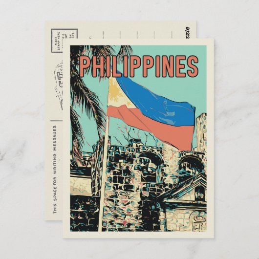 フィリピン、マニラ・イントラムロス、サンティアゴ砦 ポストカード (正面/裏面)