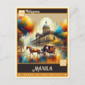 フィリピン，マニラ |ヴィンテージ絵を描ー ポストカード (正面)