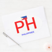 フィリピン – ユーロスタイルオーバルステッカー 楕円形シール (封筒)