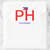 フィリピン – ユーロスタイルオーバルステッカー 楕円形シール (バッグ)