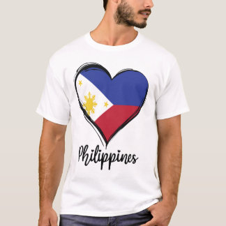 フィリピン 国旗 ハート ピノイ フィリピン人 Tシャツ