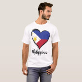 フィリピン 国旗 ハート ピノイ フィリピン人 Tシャツ (正面フル)