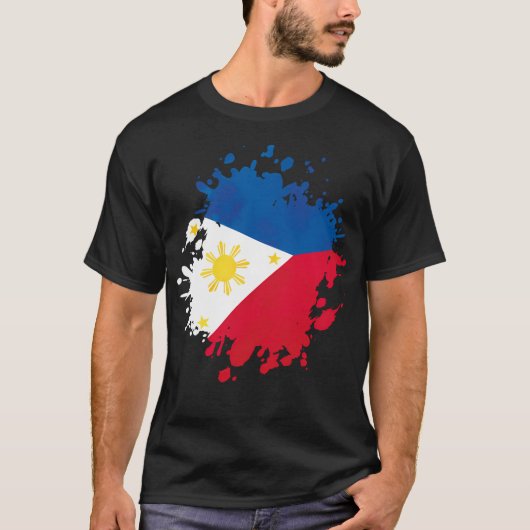フィリピン 国旗 国のアイコン シンボル 旅行 Tシャツ (正面)