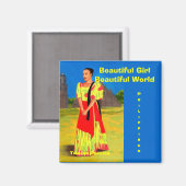 フィリピン、美しい世界の美少女 マグネット (正面/裏面)