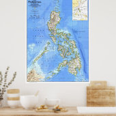 「フィリピン:1986年詳細地図… ポスター (キッチン)
