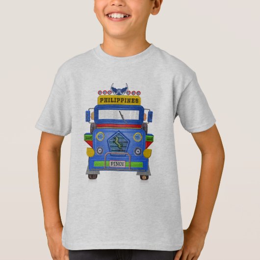 フィリピンJeepney、よくはしゃぐおよびカラフル Tシャツ (正面)