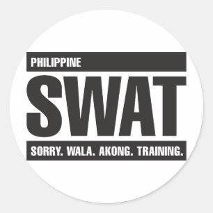 フィリピンSWAT – タガログ語 – 黒 ラウンドシール