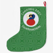 フィリピーノエンジェルクリスマスパーソナライズされた国旗 ラージクリスマスストッキング (裏面)