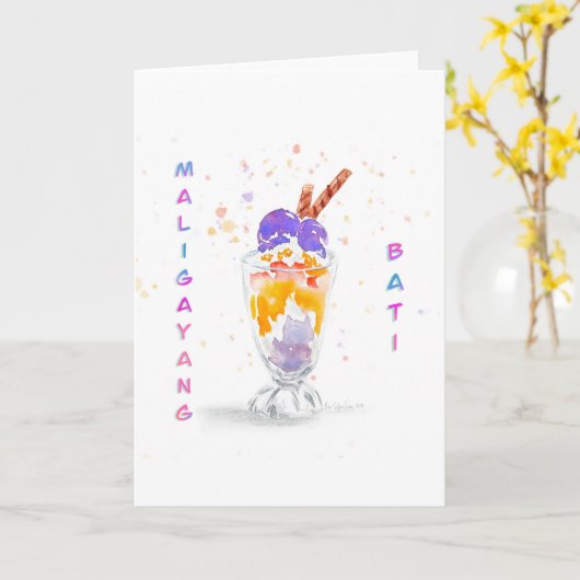 フィリピーノハローハロー誕生日グリーティングカード カード (黄色い花)