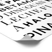 フィリピーノフードブラック&ホワイトタイポグラフィポスター ポスター (角)