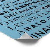 フィリピーノフードブルー&ブラックタイポグラフィポスター ポスター (角)