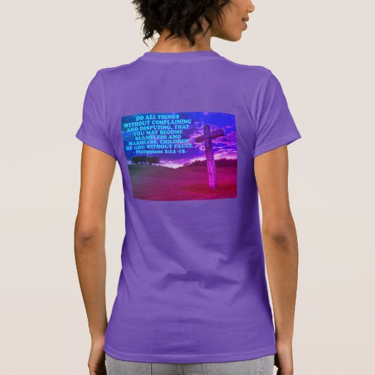 フィリピ人の聖書詩2:14-15 Tシャツ (裏面)