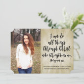 フィリピ人への手紙のクリスチャン聖書の詩の写真 卒業式 招待状 (スタンド正面)