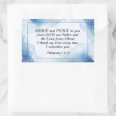 フィリピ人への手紙1:2-3 あなたがたに恵みと平和が与えられますように、聖書 長方形シール (バッグ)