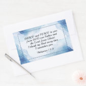 フィリピ人への手紙1:2-3 あなたがたに恵みと平和が与えられますように、聖書 長方形シール (封筒)