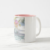 フィリピ人への手紙1:3 あなたがたに感謝します、花束 ツートーンマグカップ (正面右)