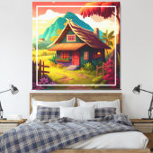 フィリピ伝統的ンハウス–36543 キャンバスプリント (インサイチュ (寝室))