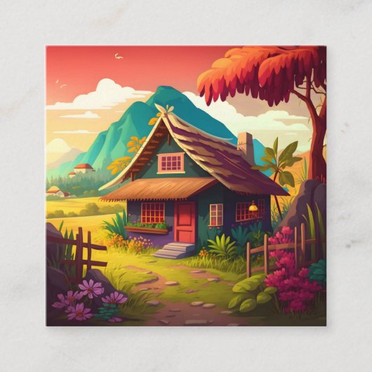 フィリピ伝統的ンハウス–36543 スクエア名刺 (正面)