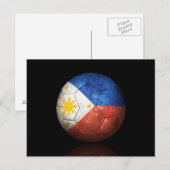 フィリピ擦り切れたノ国旗のサッカーボール ポストカード (正面/裏面)