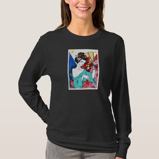 フィリピ日本のン日本国旗Gi Tシャツ (正面)