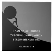フィリピ書4:13聖書の詩篇 キリスト教徒 タイル (正面)