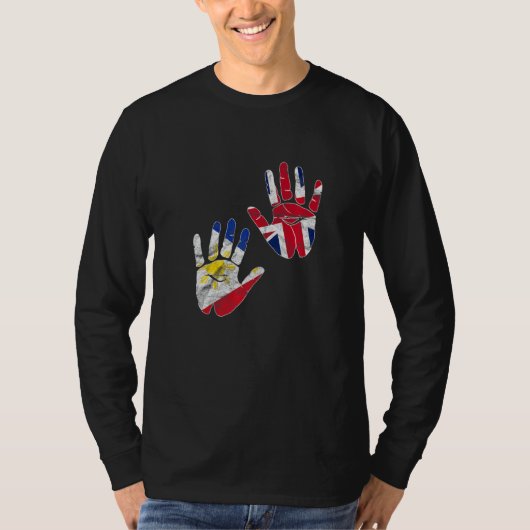 フィリピ誇りを持ったンフィリピン国旗Uk Englan Tシャツ (正面)