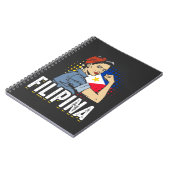 フィリピ誇りを持ったーナ女性少女フィリピン国旗 ノートブック (左側)