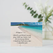 フィリピ 1:2 あなたがたに、恵みと平安が、与えられますように。聖書の箇所 ポストカード (スタンド正面)