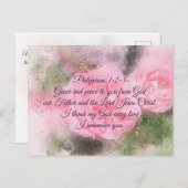 フィリピ 1:2  恵みと平和が、あなたがたにありますように。聖書 ポストカード (正面/裏面)