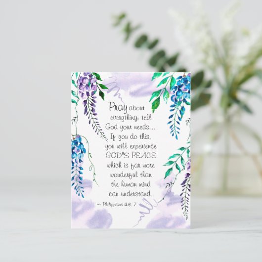 フィリピ 4:6-7 すべてのことについて祈りなさい ポストカード (スタンド正面)