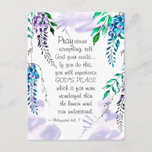 フィリピ 4:6-7 すべてのことについて祈りなさい ポストカード (正面)