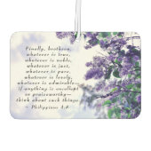 フィリピ 4:8 どんなものも純潔な聖書の詩篇 カーエアーフレッシュナー (裏面)