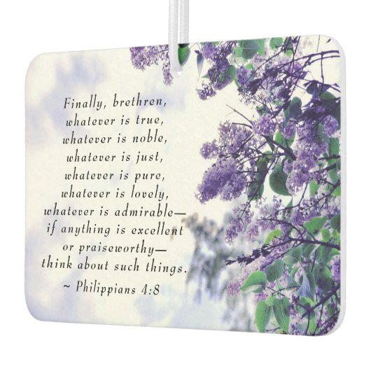 フィリピ 4:8 どんなものも純潔な聖書の詩篇 カーエアーフレッシュナー (左)